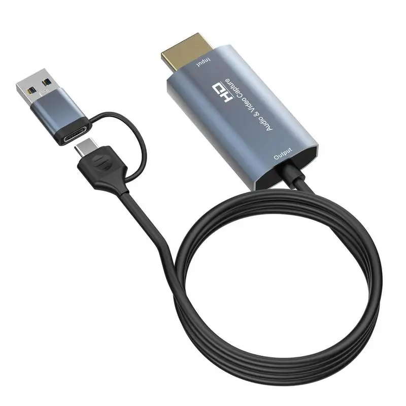 

HD Video Collector Video Capture Card Converter HD To Type-C Grabber Record Box Computer Game Live Broadcasts Recording Card