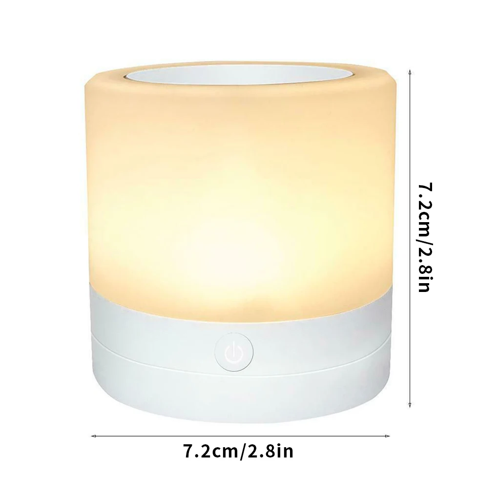 

Night Light USB Rechargeable Night Lamp 7 Colors Ambient Touch Control Nightstand Lamp for Bedroom