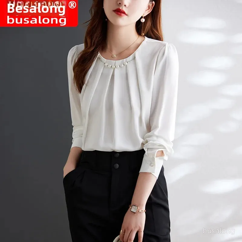 Busalong рубашка с длинными рукавами в корейском стиле для женщин профессиональная