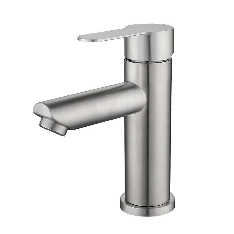 

304 Stainless Steel Basin Sink Bathroom Faucet Deck Mounted Hot Cold Water Basin Mixer Taps Lavatory Sink Tap Crane