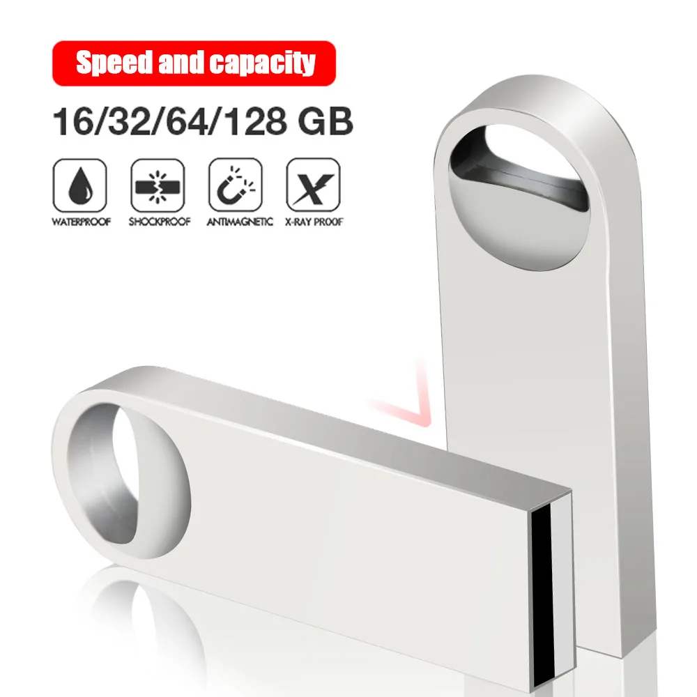 

USB Flash 2.0 Drive 64GB Metal Steel Pen Drive 32gb memory memori cel usb stick High Speed Pendrive Key u disk gift order logo