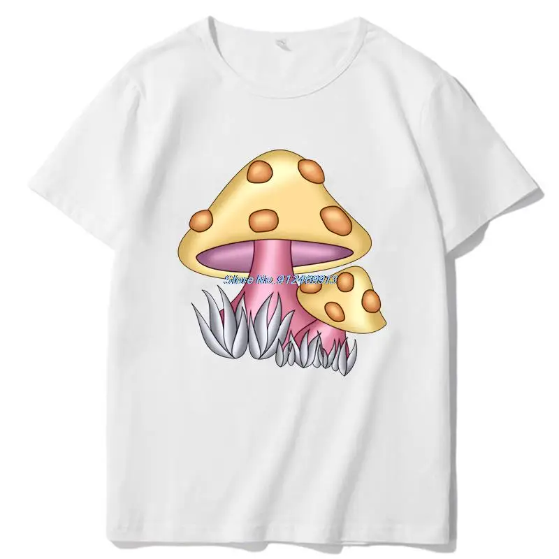 

Mushroom doodle graphic t shirts Tops Tee shirts cute oversize t-shirts Harajuku Streetwear Summer Men's clothing
