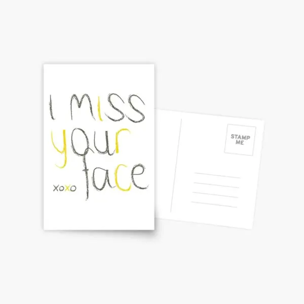 

Открытка с надписью «I Miss Your Face» для помещений, мультяшный альбом, подарок, эстетическое украшение, фото-карта для мальчиков, простой модный ...