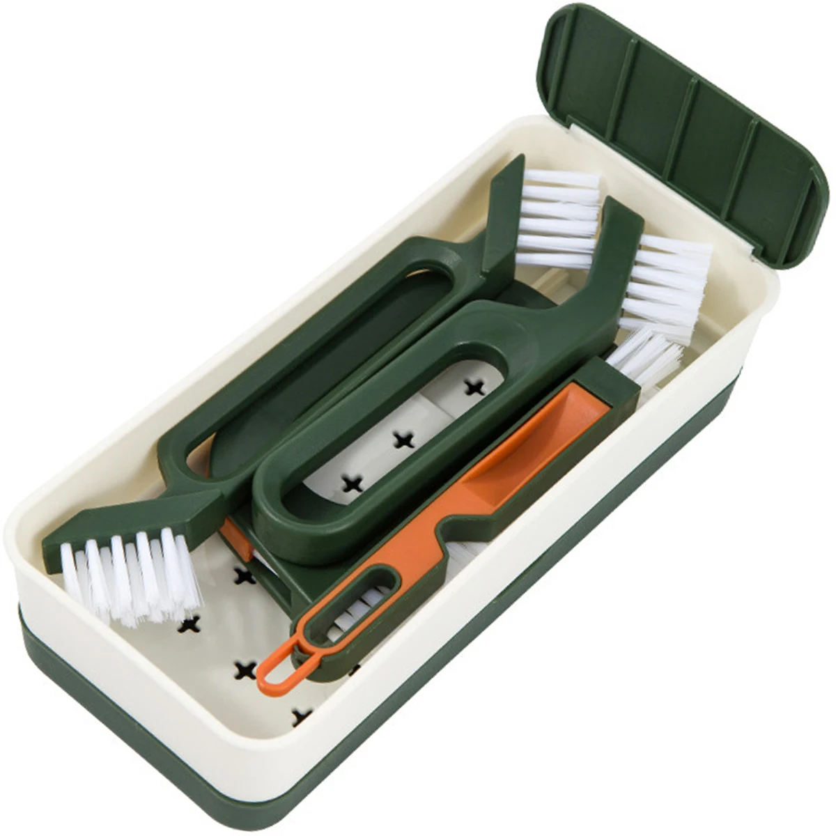 

new 4pcs Grout Cleaner Brushes Polypropylene Bristles Grout Cleaning Brush Kit with Flat Brush, Inner Curve Brush, Unique Long