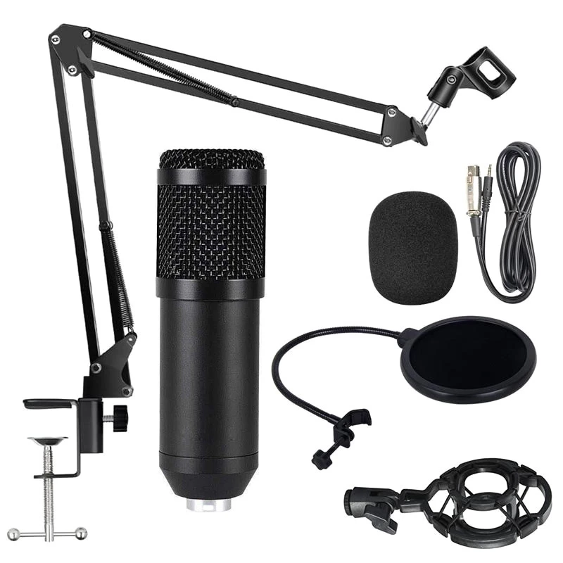

Комплект микрофона, профессиональный штатив для записи трансляций в реальном времени, конденсаторный микрофон