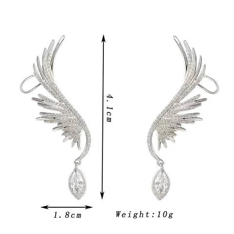 Серьги-клипсы зhenshecai серебристые с кристаллами