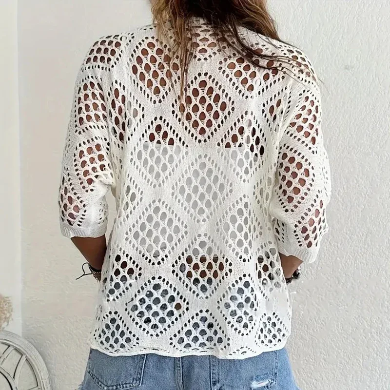 WYUIT Однотонный вязаный свитер из хлопка и полиэстера