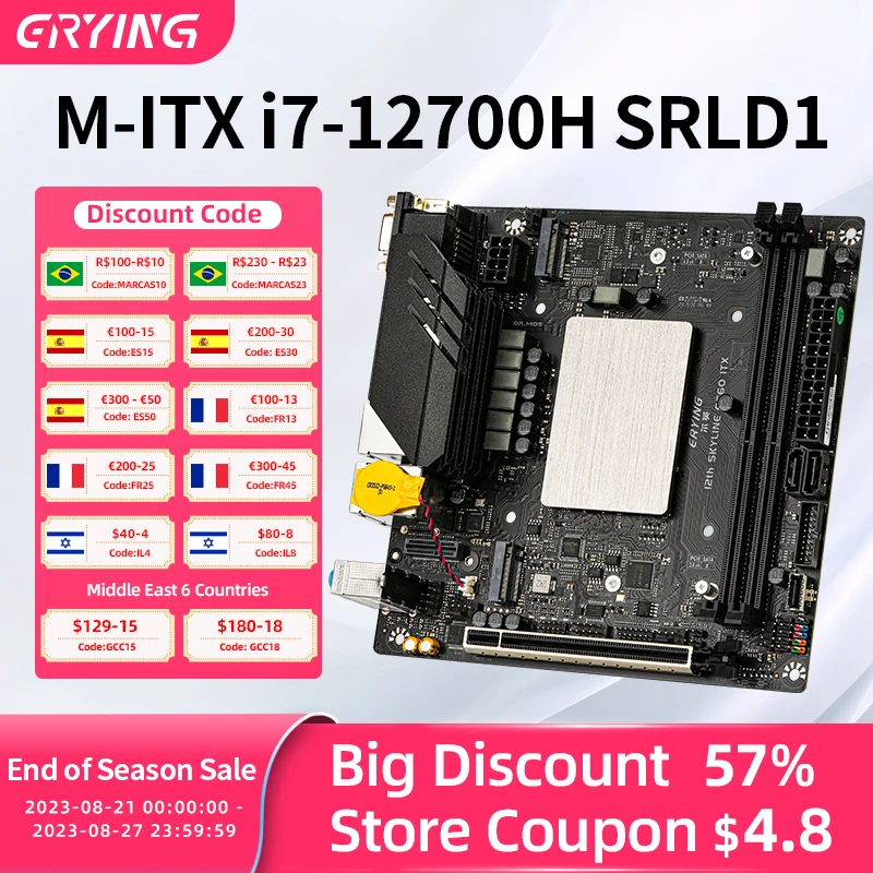 ERYING M-ITX Desktops B660i Motherboard with Onboard CPU Cor