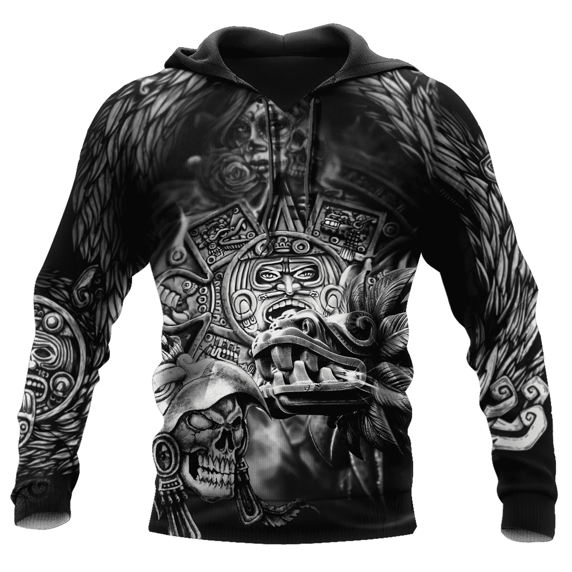 Aztec Mexico Tattoo 3D Full Printed Unisex Deluxe Hoodie Men Sweatshirt Streetwear Zip Pullover Casual Jacket Tracksuit-407