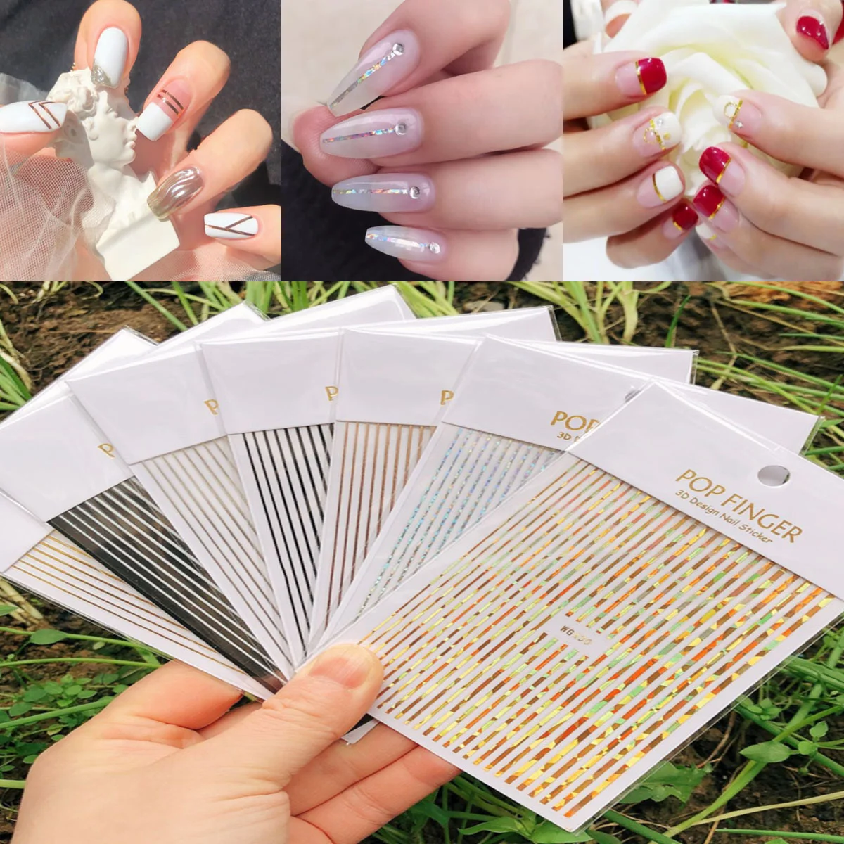 

Line nail sticker new net red strap adhesive line nail sticker wg430-439