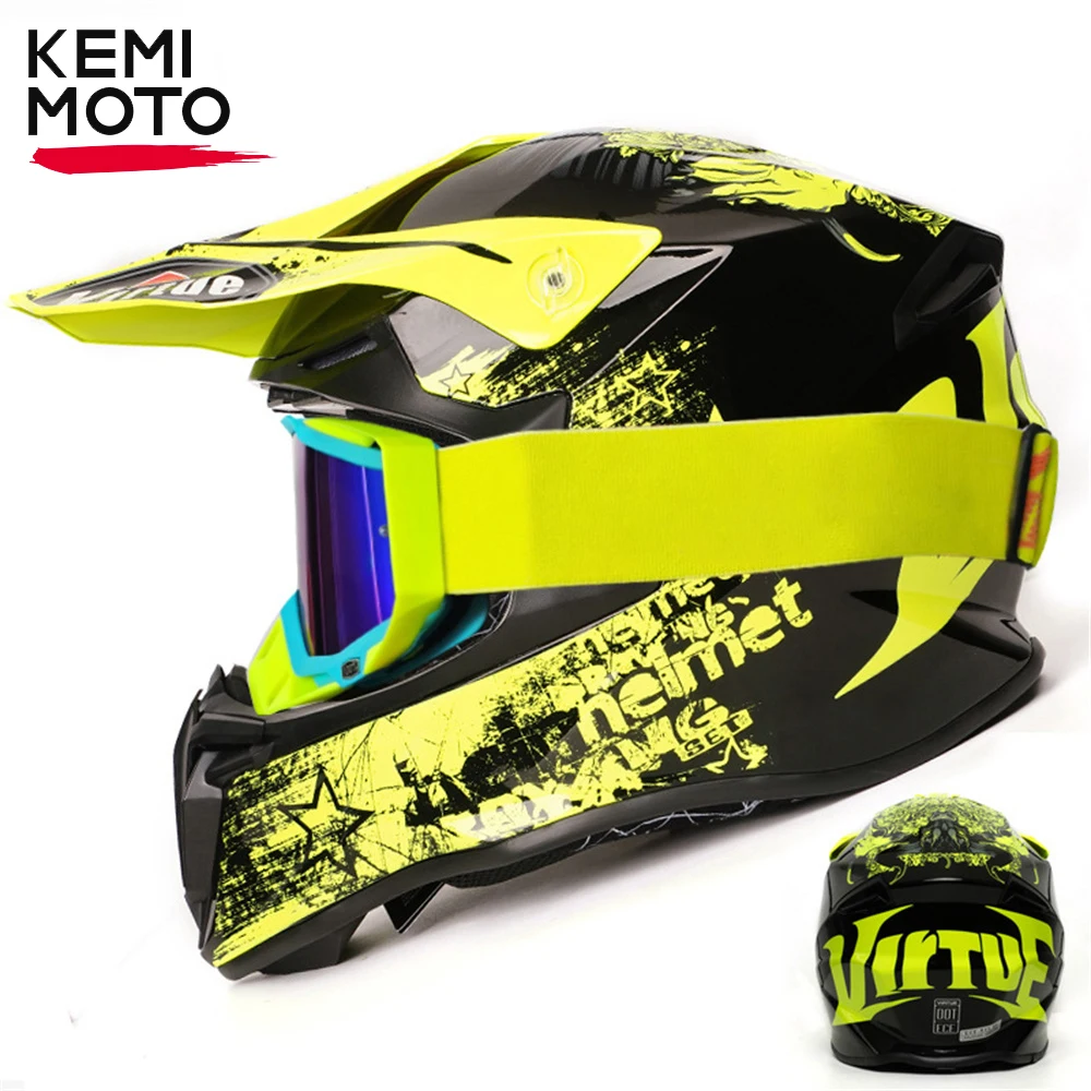 

Шлем мотоциклетный с очками, защитный шлем для мотокросса