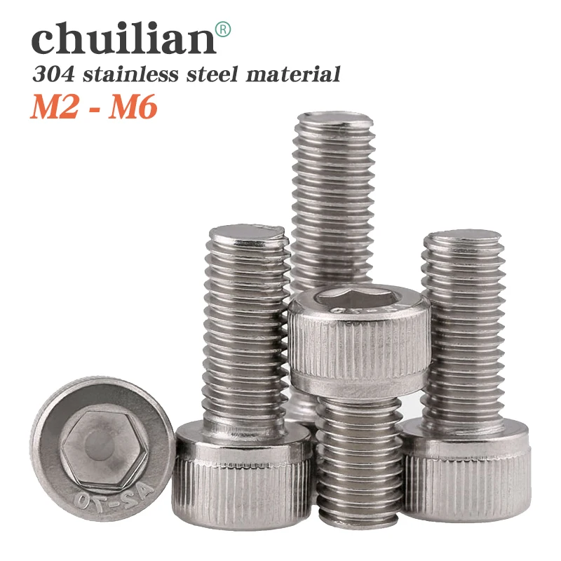 

Hexagon Hex Socket Cap Head Bolt M1.4 M1.6 M2 M2.5 M3 M4 M5 M6 M8 304 Stainless Steel DIN912 Allen Socket Head Screw