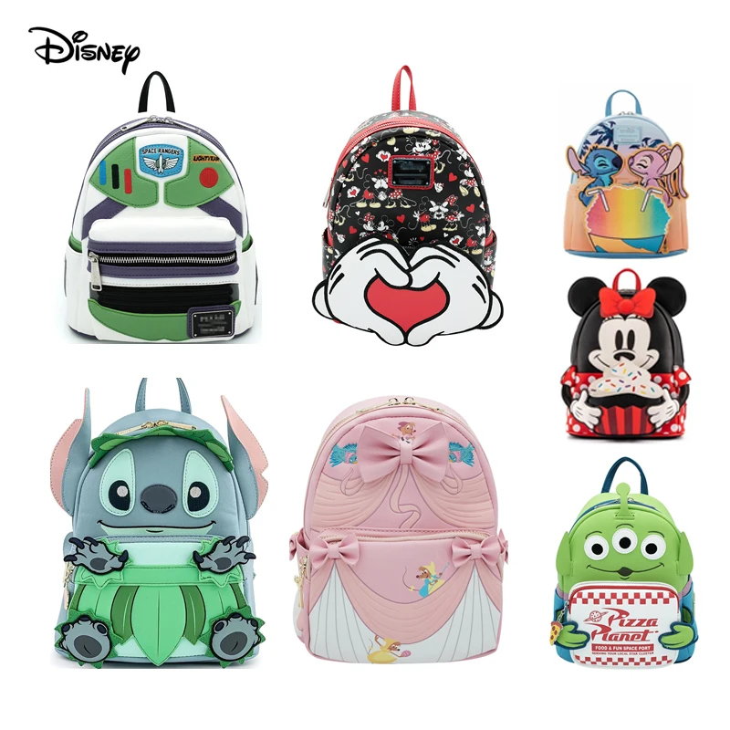 Disney Loungefly Mickey Mouse Women Backpack PU Leather Stit