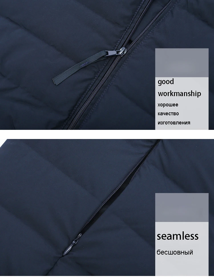 Man Stand-up Collar Puffer Jacket Soft Matt Waterproof Fabric Down Jackets Seamless Winter Autumn Warm Outerwear Coat Blazer