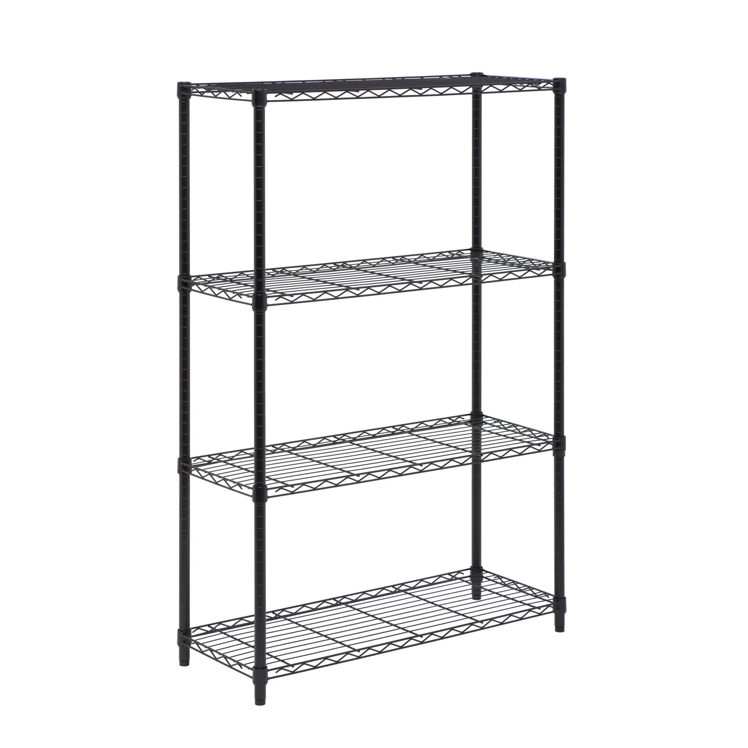 Honey-Can-Do 4-Tier Heavy-Duty Adjustable Shelving Unit with 250-lb Shelf Capacity,Shelves & Shelf Units Black,Steel