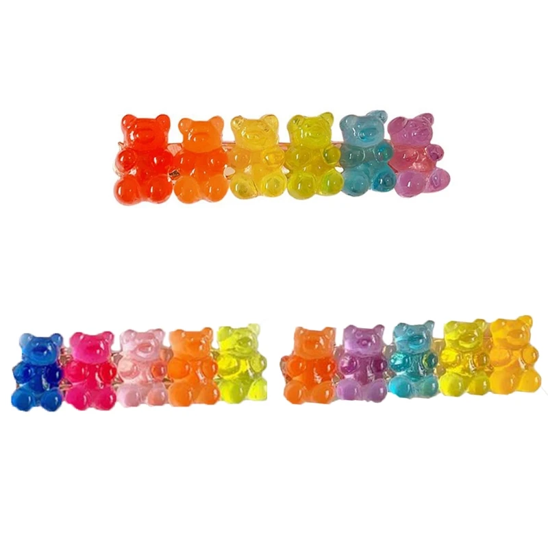 

Резиновые заколки для волос в виде медведя, челки, заколки для волос, креативная красочная заколка для волос