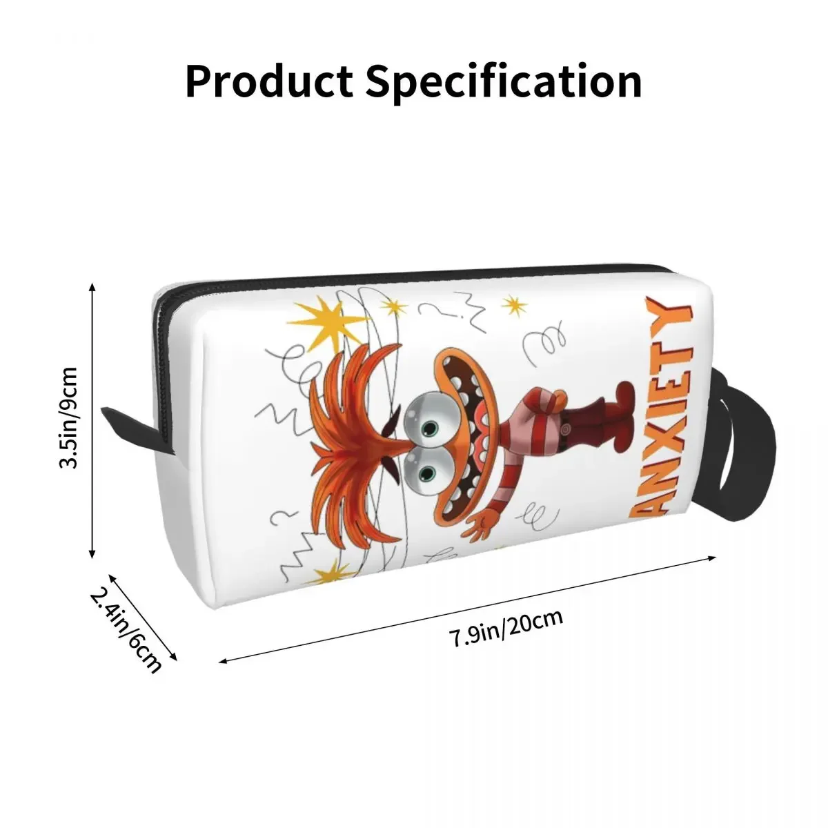 Внутри эмоций тревога косметичка на молнии с героями мультфильмов дорожная