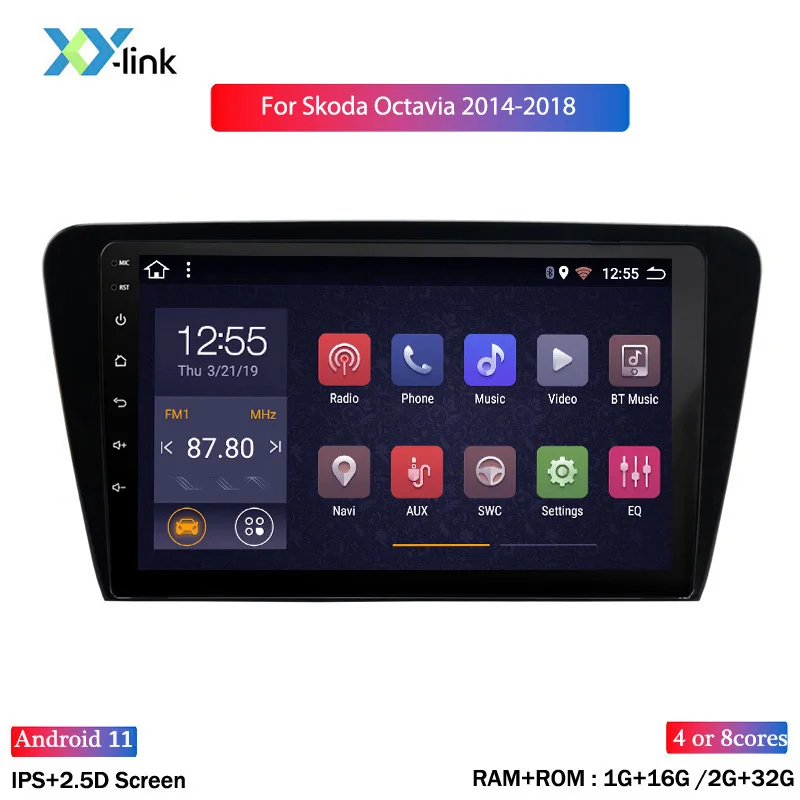 Автомобильный мультимедийный DVD-плеер с GPS-навигацией система Android для Skoda Octavia