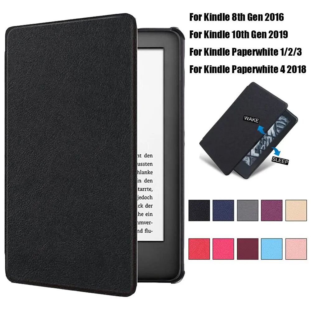 

Auto Wake/Sleep Colorful Protective Shell Smart Case PU Leather Cover For Amazon Kindle 8/10th Gen Paperwhite 1/2/3/4