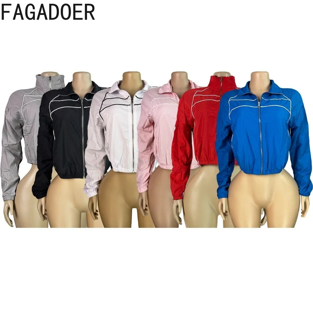Фото Новинка! Модные спортивные комплекты FAGADOER: качественные лоскутные костюмы для женщин, облегающие наряды для йоги, повседневные фитнес-комплекты из двух предметов. №3