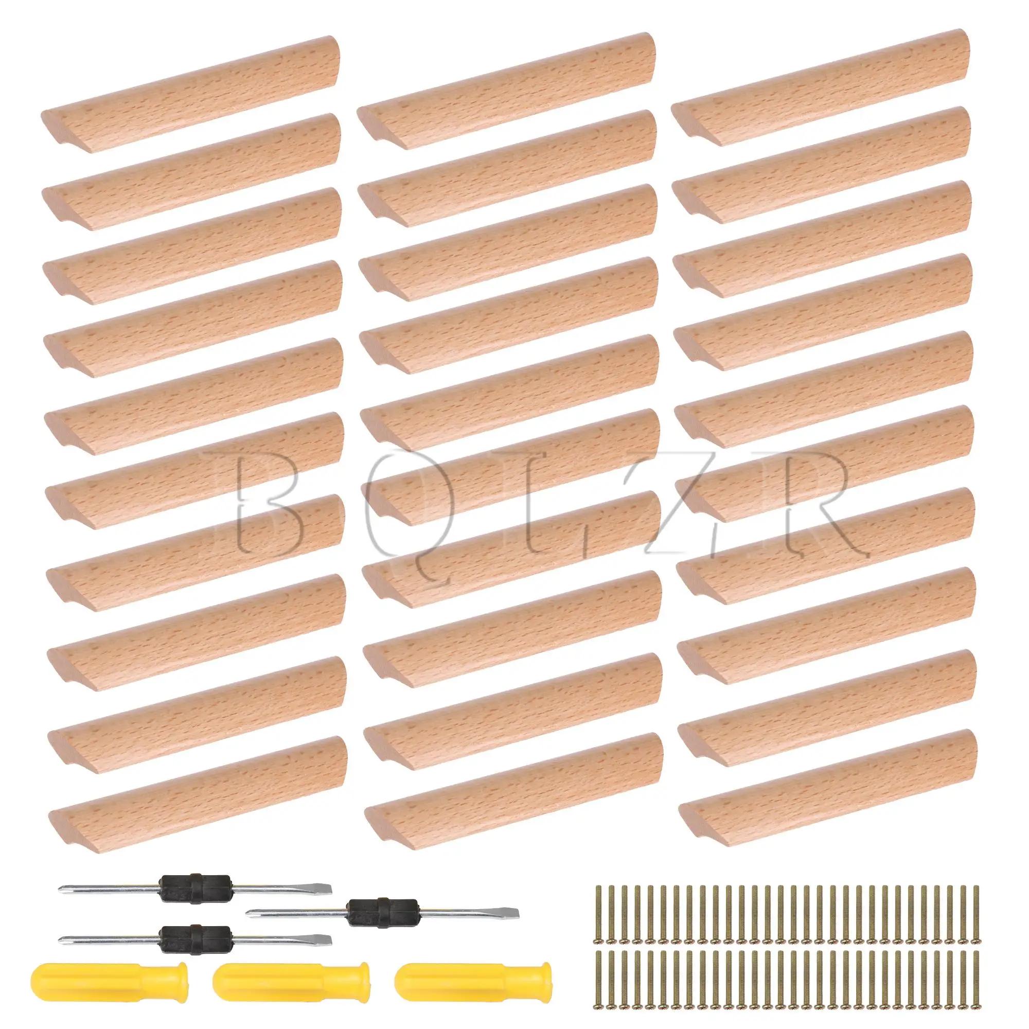 BQLZR 30/40 шт. мебельные деревянные ручки для шкафов, детали мебели с отверстием 96 мм BQLZR 30/40 шт. мебельные деревянные ручки для шкафов, детали мебели с отверстием 96 мм
