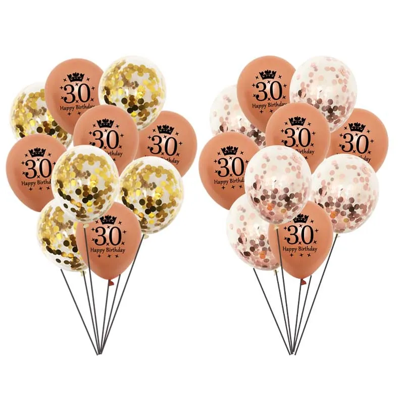 

10 шт., латексные воздушные шары, 12 Дюймов, 30/40/50/60 лет