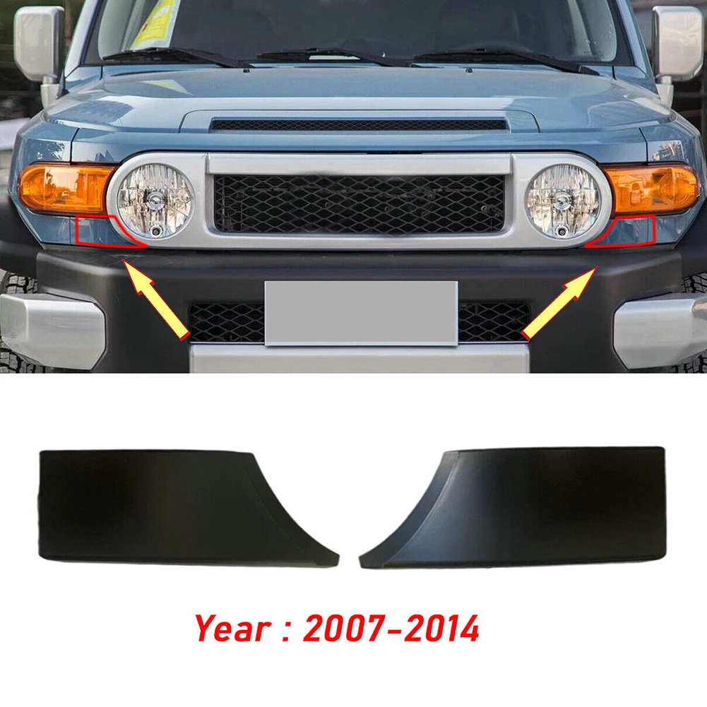 

2x Car Front Bumper Grille Headlight Lower Filler Molding Trim For Toyota FJ Cruiser 2007 -2014 Metal Auto Replacement Parts