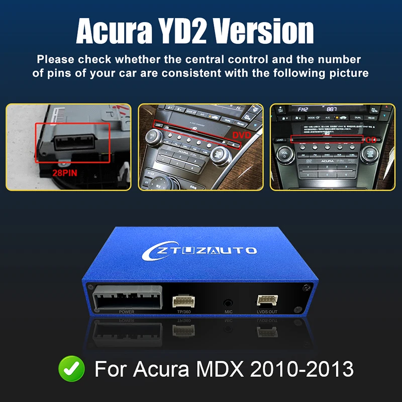 

Беспроводной модуль Android Auto Carplay для Acura MDX 2007-2013, интерфейс Car Play, AirPlay, Mirror Link, поддержка камеры, микрофона, карт