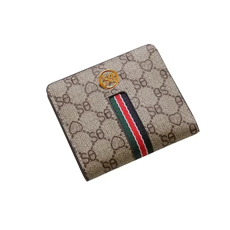 Короткий тонкий кошелек из натуральной коровьей кожи + ПВХ для женщин