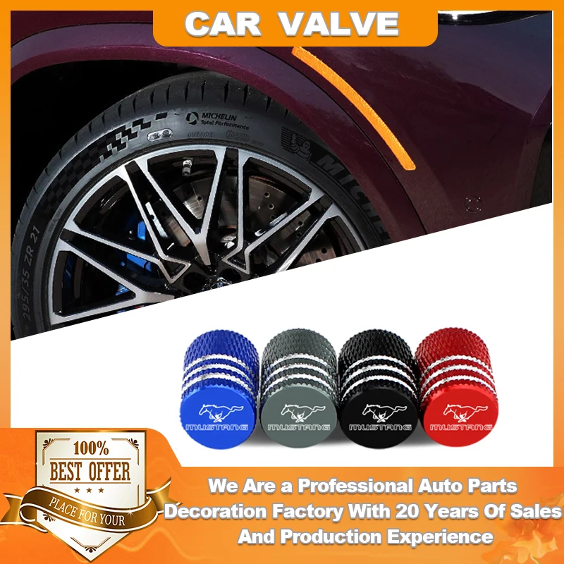 

4 Colors Valve Cap for Umbrella Chevrolet Bmw Benz Audi Vw Toyota Mazda Car Accessories
