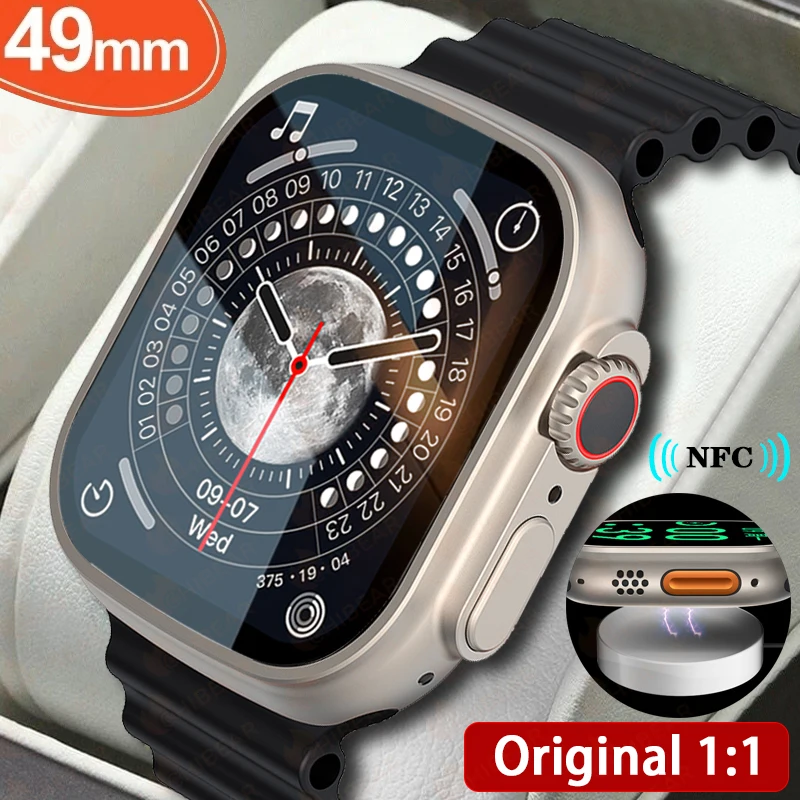 

NFC Bluetooth Call Smart Watch Men Women 1.96" HD Screen Wireless Charge Fitness Tracker Waterproof Smartwatch Ultra Series 8