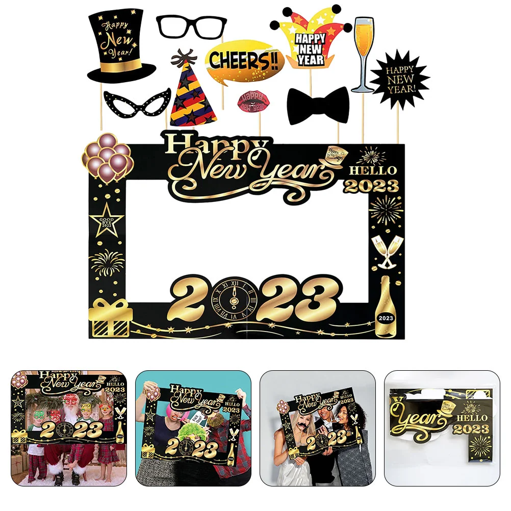 

New Props Year Photo Party Booth Picture Prop Years Frame Happy Selfie Eve Supplies Eyeglasses Favor Funny Glasses Decorations