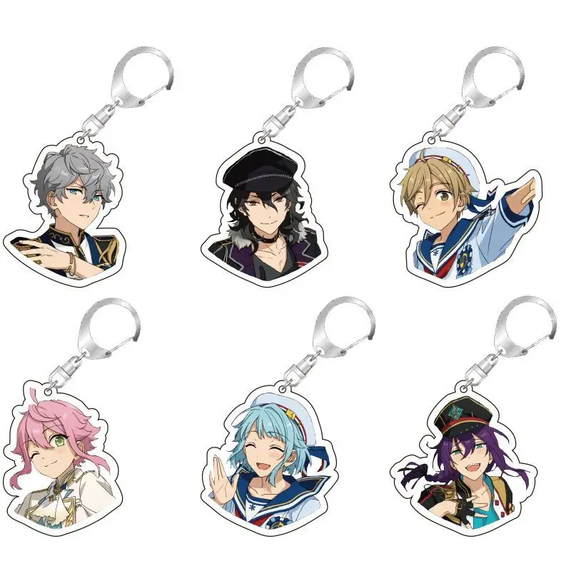 

Ensemble Stars KeyChain Men Tori Himemiya Key Chain Women Acrylic Car Cosplay Japan Key Ring Hidaka Hokuto Pendant Party Gift