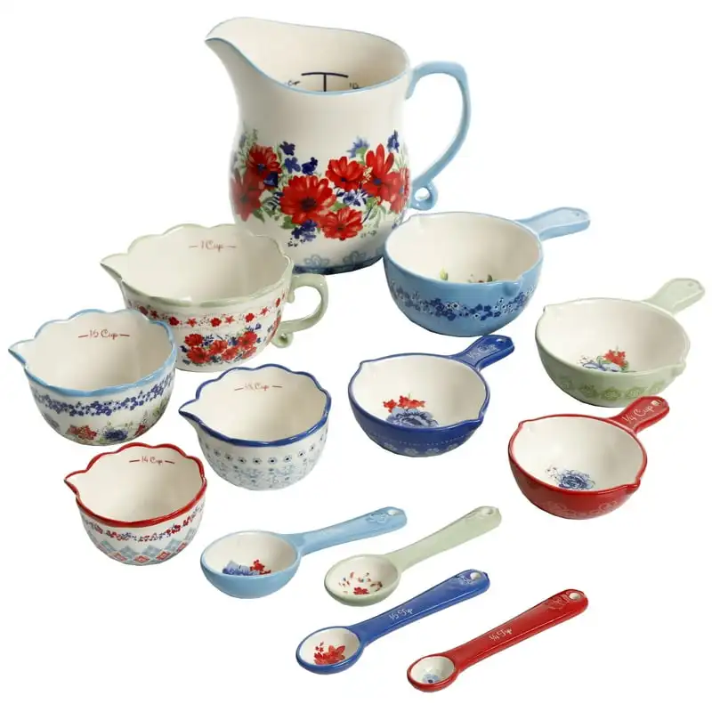 

Stoneware Classic Charm 13-Piece Measuring Cup Set мерный стакан Espresso measuring cup Measuring cup Tazas medidora