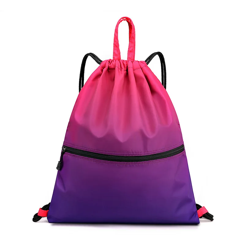 Fitness Bag Gradient Transition Color Bundle Mouth Large Capacity Backpack Outdoor Sports Leisure Drawstring Shoulder Bag