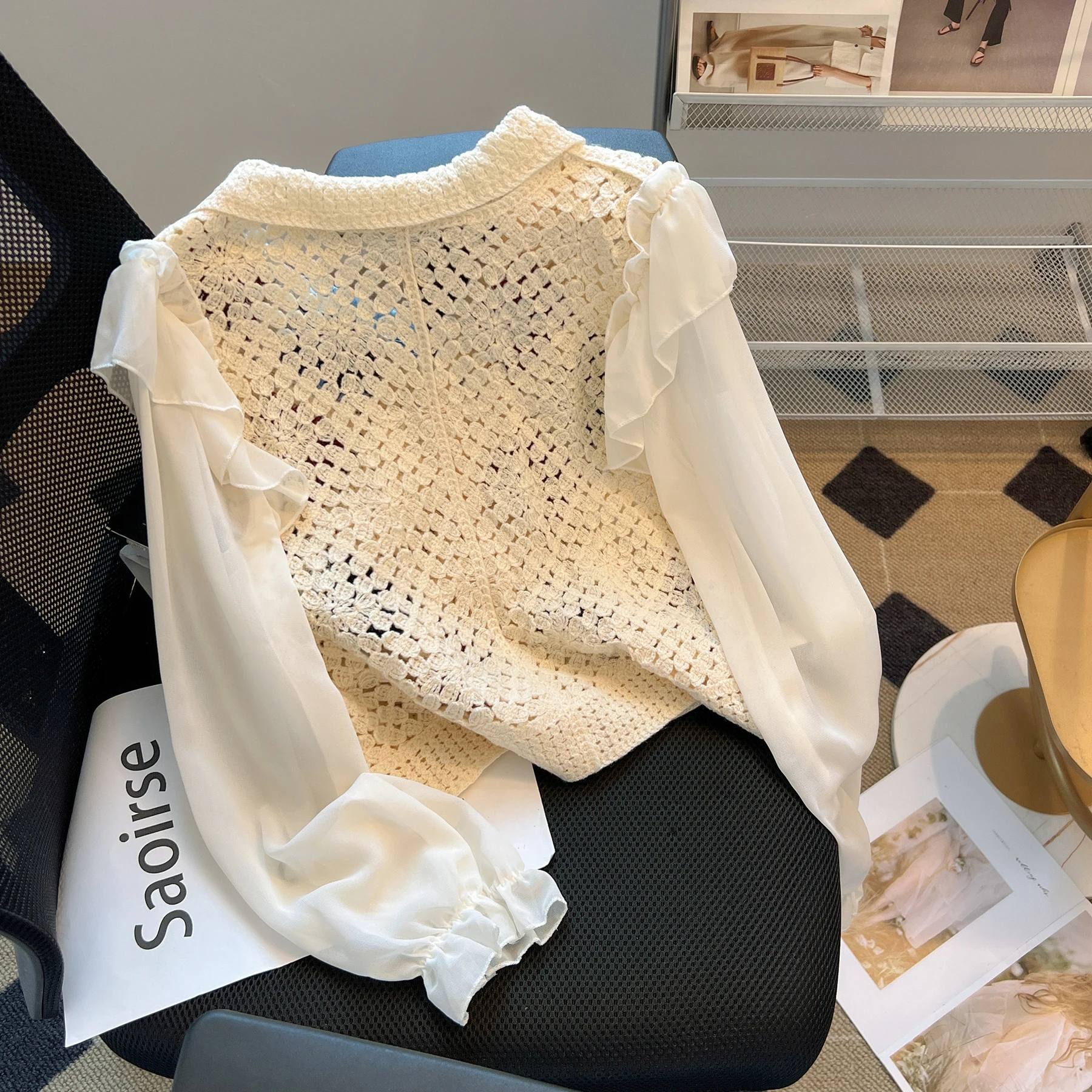 Женская рубашка и блузка в стиле пэчворк 90-х Y2k винтажная Корейская Харадзюку 1920-х