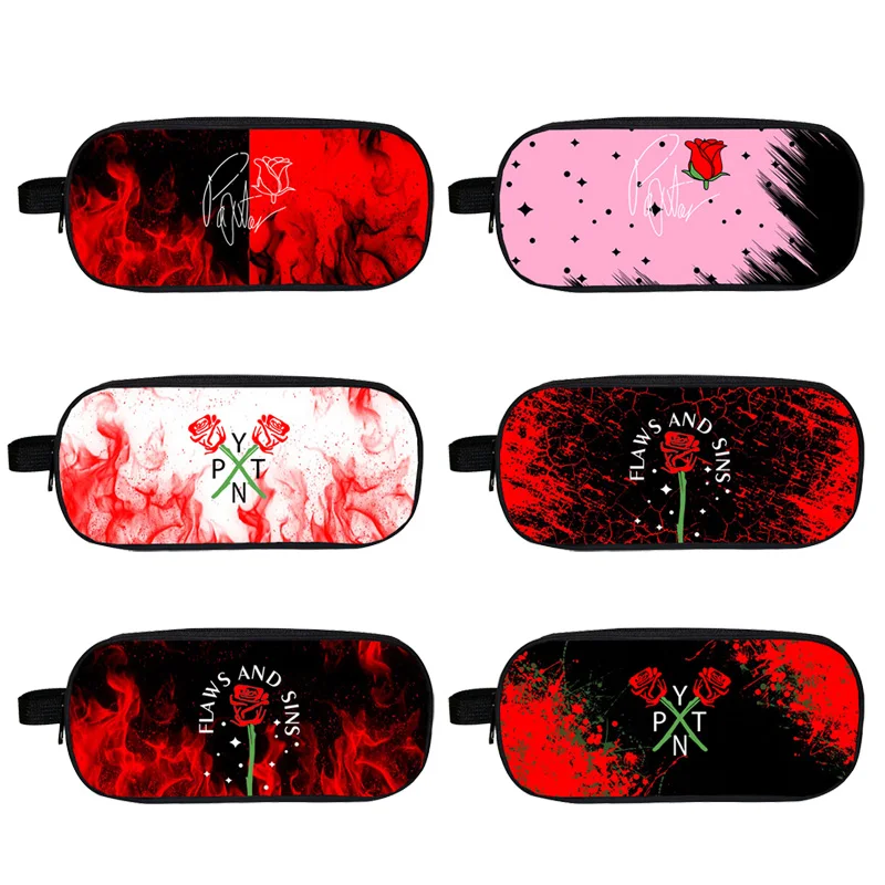 

3D Payton Moormeier School Supplies Red Rose Pencil Case PYTN Printed Cosmetic Bags Women Kpop Zipper Stationery Case Makeup