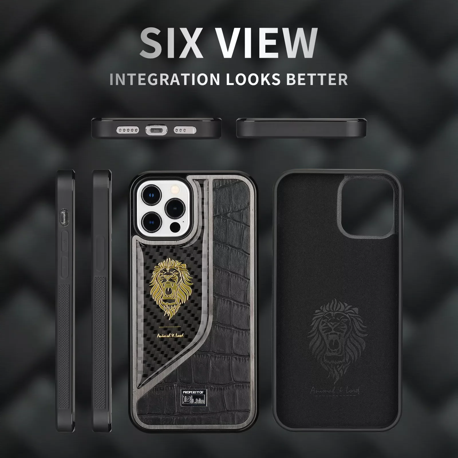 

L.bin Luxury Crocodile Pattern Carbon Fiber Pattern Protective Cover for IPhone 13 Pro Max 13Pro 12 ProMax 11 IPhone Accessories