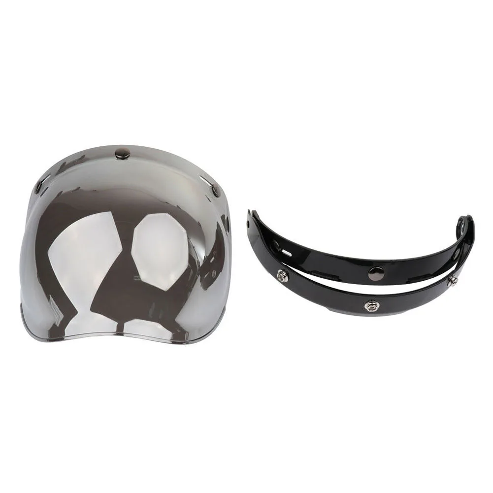 

Motorcycle Helmet Riding 3 Snap Flip Up Open Face Dustproof Windshield Universal Anti Fog Bubble Visor Vintage Scratch Resistant