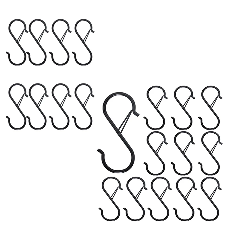 

S Hooks For Hanging - S Shaped Hooks For Kitchen Utensil And Closet Rod - Black S Hooks For Hanging Plants,Pots