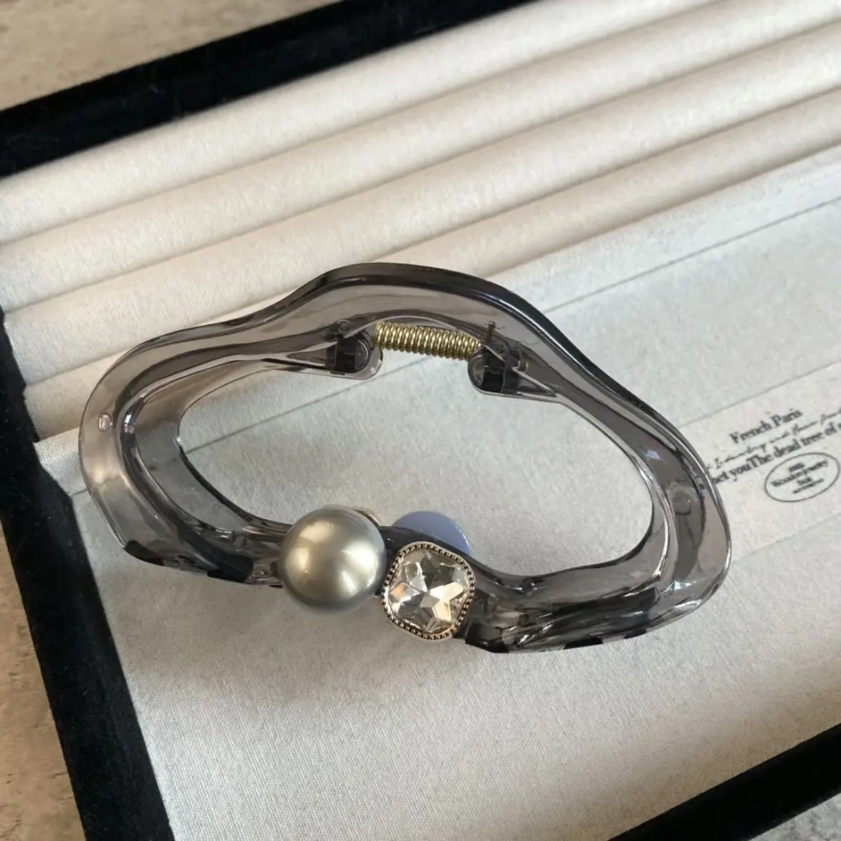 Корейский серый прозрачный облако большой захват-зажим простой женский зажим