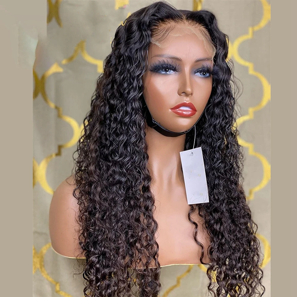 

26Inch 180%Density Long Kinky Curly Synthetic Lace Front Wig For Women With Baby Hair Heat Resistant Fiber Hair Daily Wig