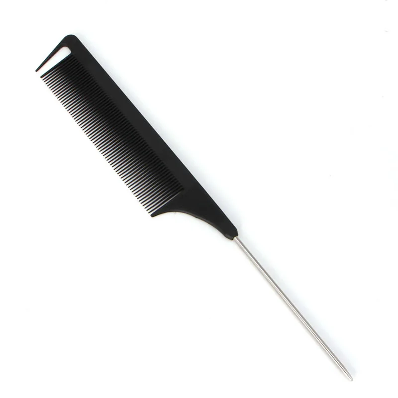 

Pro Black Fine-tooth Metal Pin Hairdressing Hair Style Rat Tail Comb Brush Hot