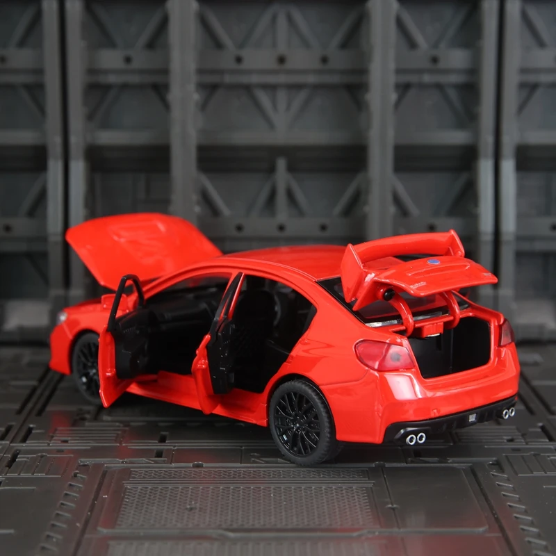 Фото Модель автомобиля Subaru WRX STI из сплава, масштаб 1:30, с открывающимися дверями, капотом и багажником, со звуковыми и световыми эффектами, в комплекте с подарками. №3