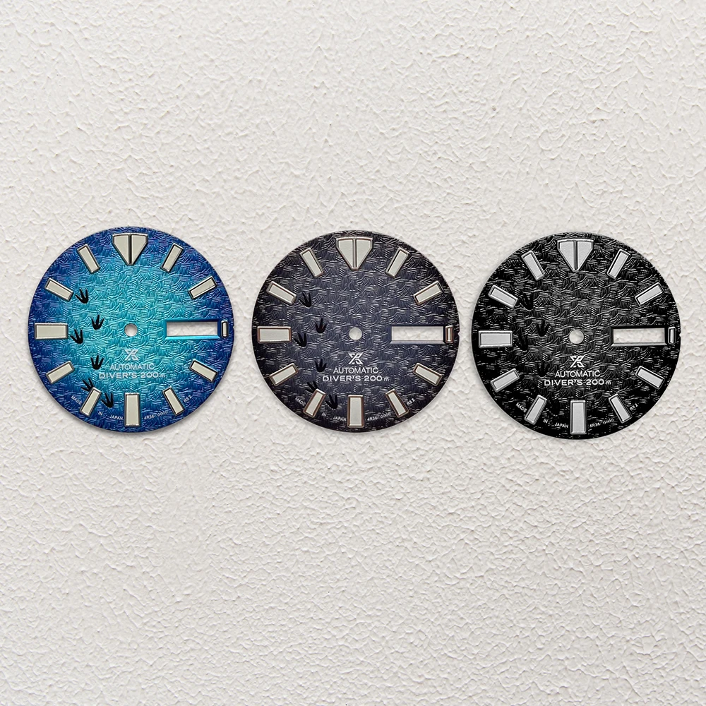 

28.5mm S Logo 3D Printing Watch Dia For NH36 Movement Green Luminous Dual Calendar Watch Modification Accessories