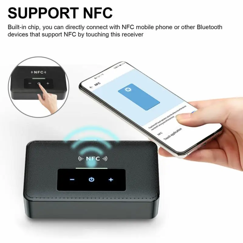 

BT19 Bluetooth 5.0 Transmitter Receiver Universal Wireless 3.5mm AUX NFC To 2 RCA Audio Adapter Support Hands-free Calling