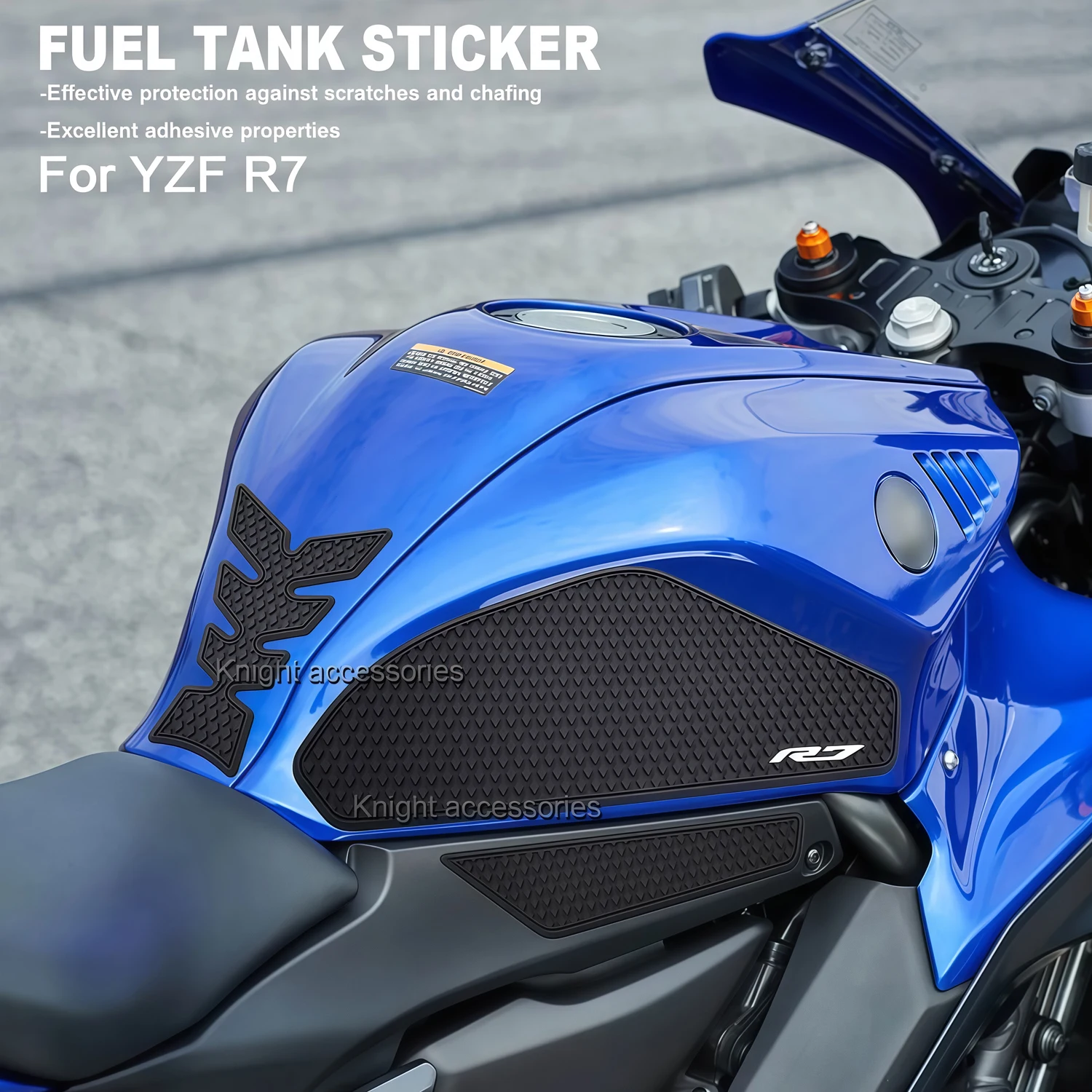 Фото Мотоцикл для R7 YZF R7 YZFR7 2021-2025 Боковая накладка на топливный бак Накладки на бак Защитные наклейки Наклейка Газовая наколенница Тяговая накладка на бак R7 №4