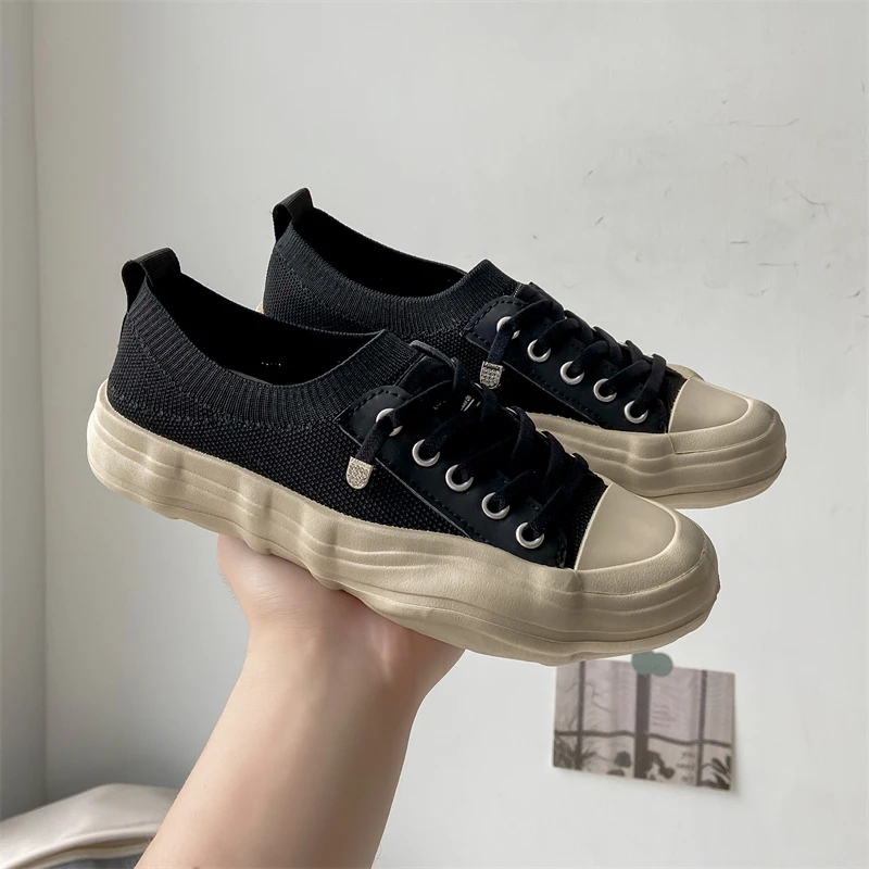 

Mesh Breathable Casual Flats Platform Women Shoes Sport Running Lace Up Sneakers Autumn New Cozy Walking Work Mujer Zapatos