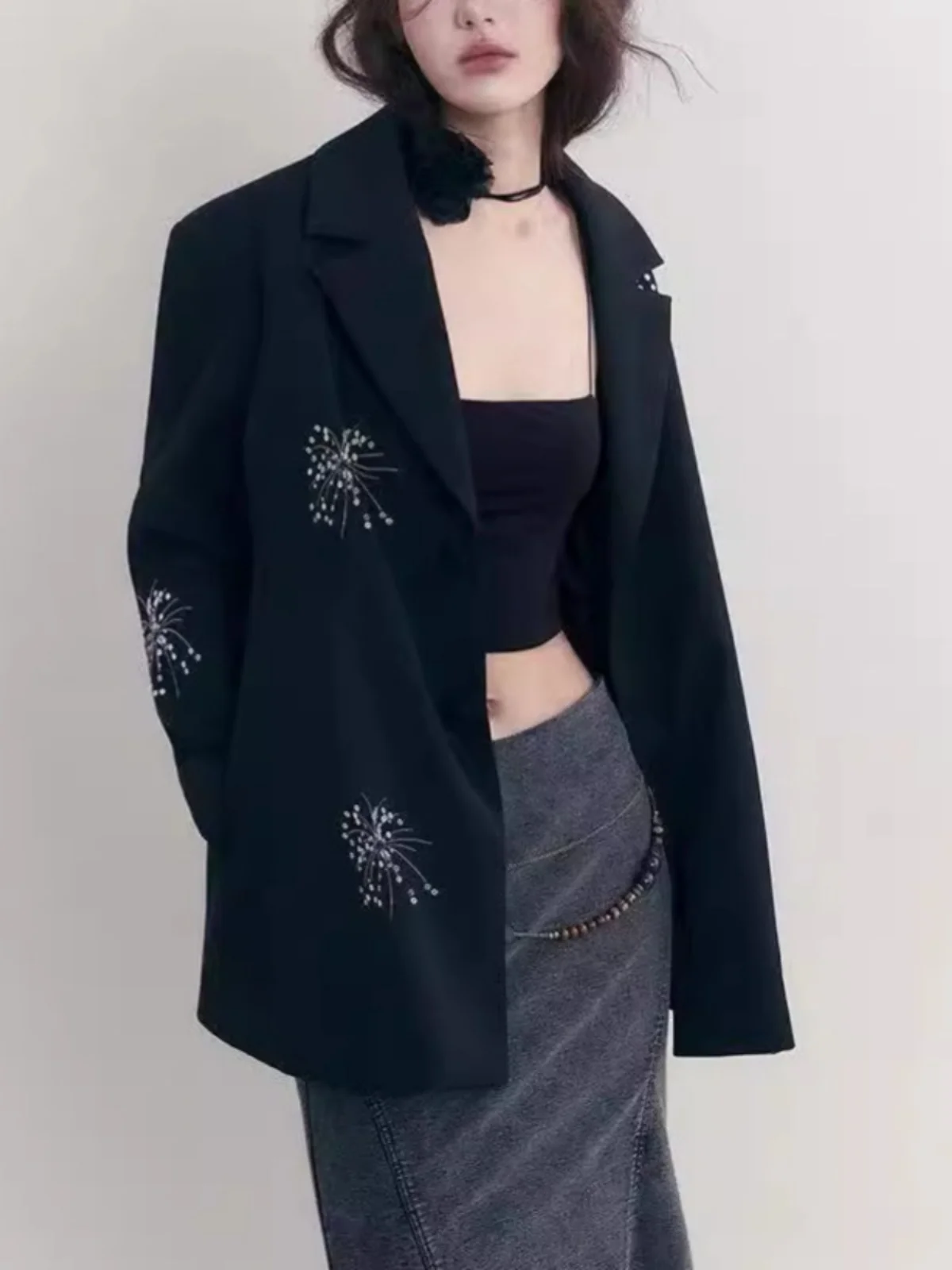 Фейерверк Bloom с тяжелой вышивкой драпировка для отдыха ранняя осень элегантная