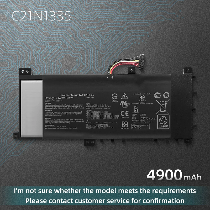 

Новый оригинальный аккумулятор C21N1335 для Asus VivoBook S451 S451L S451LA S451LB S451LN V451L/LN/LB/LA Ultrabook Batteria Akku C21PqCH